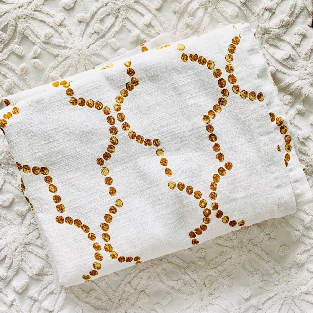 2 Pack Threshold Cotton Mustard Printed Curtains